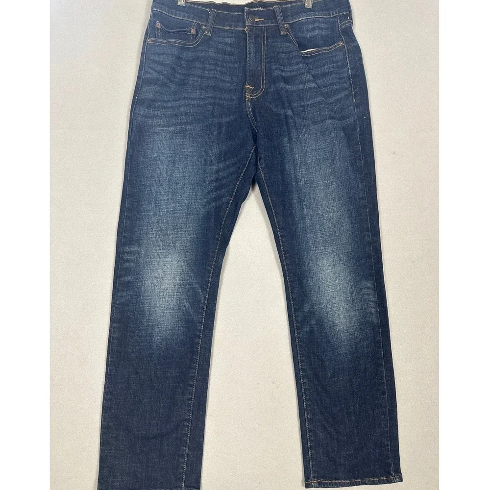 Lucky Brand 410 Jeans Mens 34X30 Blue Athletic Slim Whiskering Stretch Denim